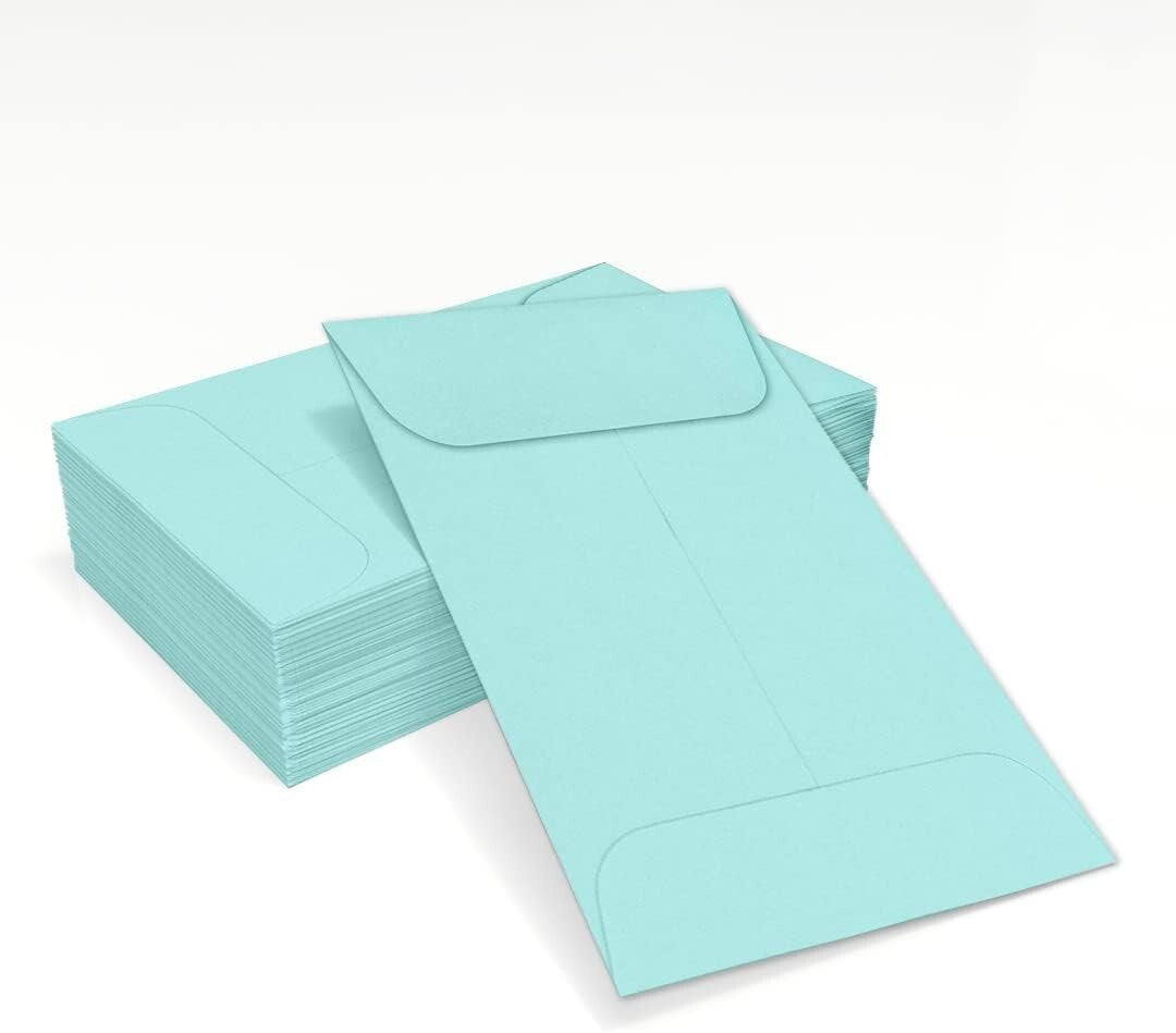 Elegant Mini Coin Envelopes - 1000 Count | Seafoam Blue | Durable & Stylish