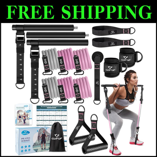 Professional Pilates Resistance Bar Kit with Accessories for Effective Training