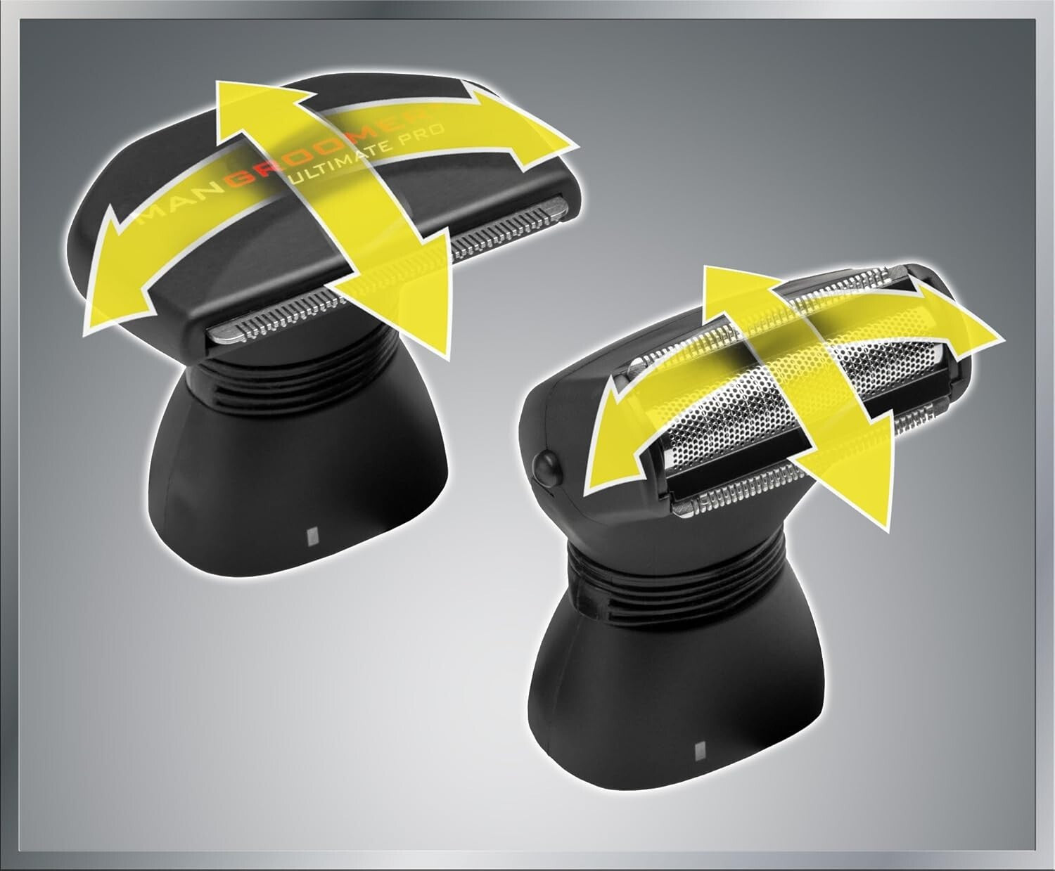 Rechargeable Back Shaver with Adjustable Shock Absorber Heads and Power Burst