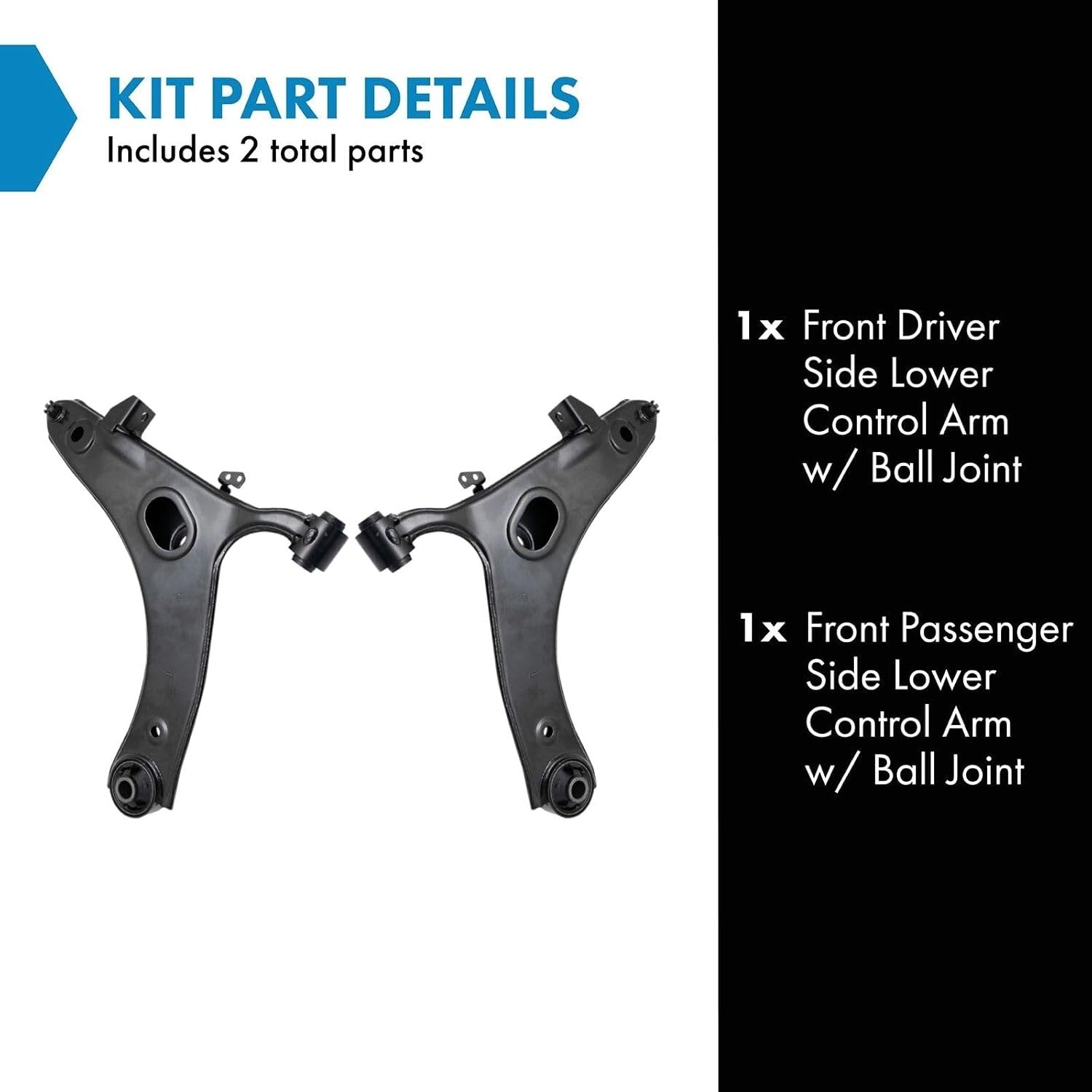 Complete 2 Piece Front Lower Control Arm with Ball Joint Kit for Subaru Models