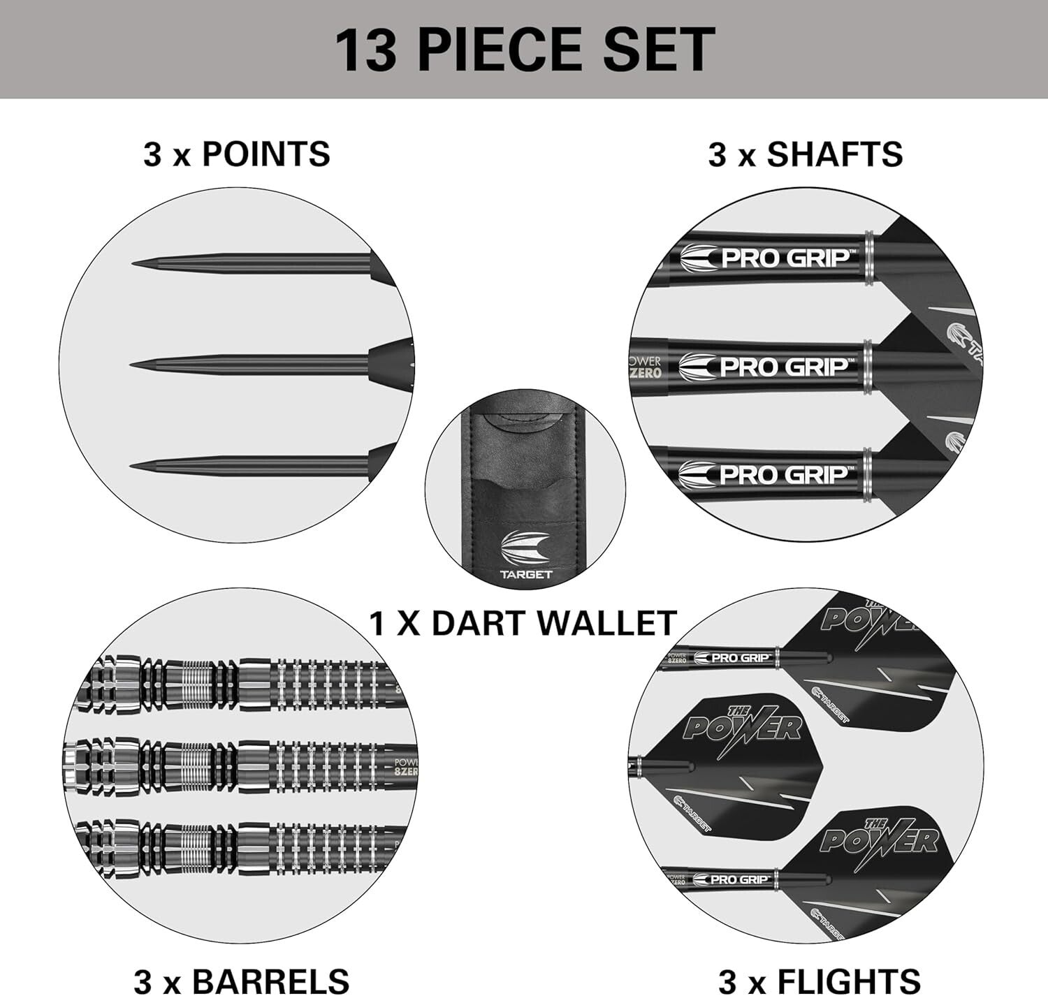 Advanced Black Steel Tip Darts - 21G, Fixed Points, and Signature Case Included