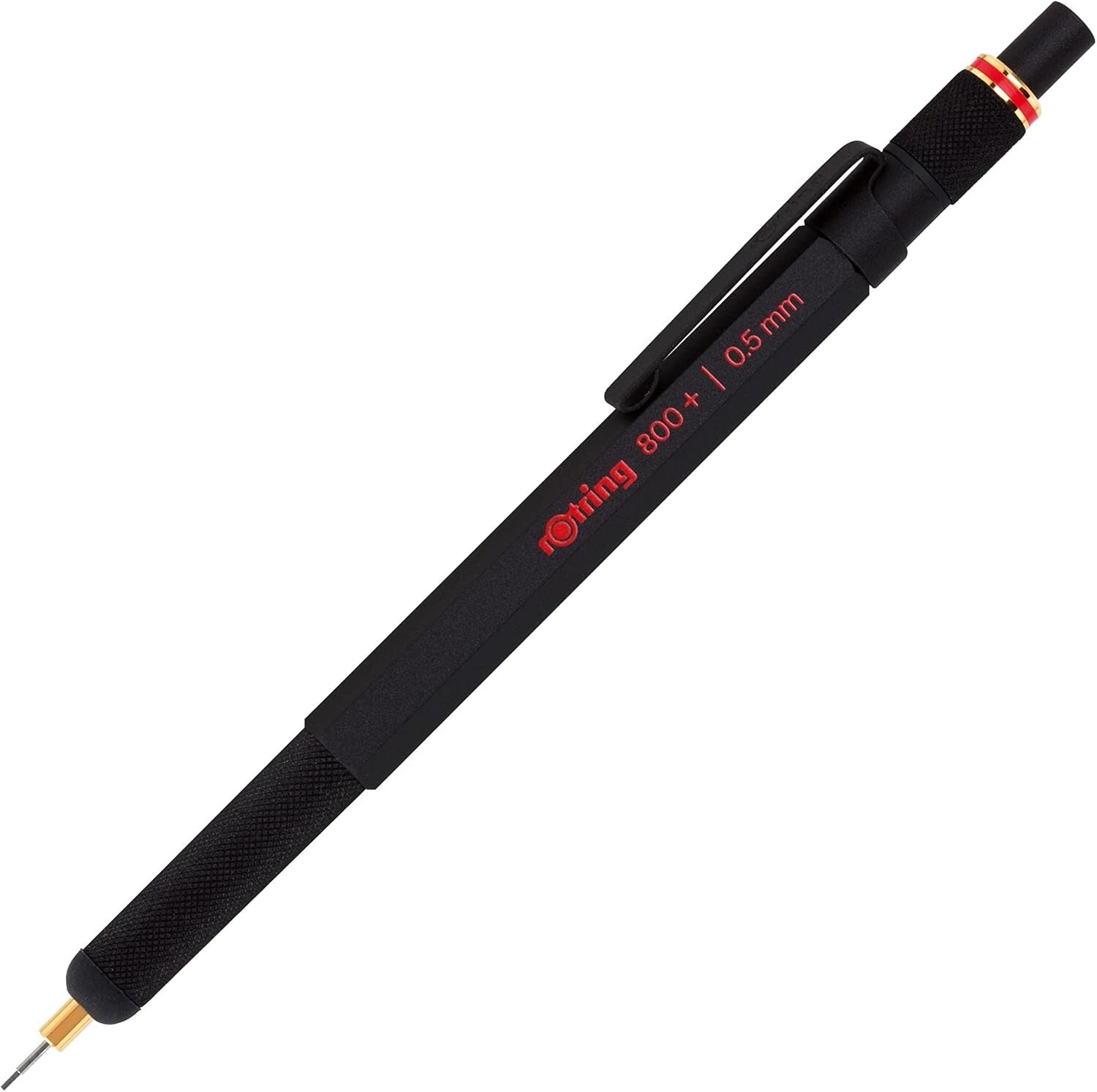 Ergonomic 800+ Mechanical Pencil & Touchscreen Stylus - 0.5mm Precision Black