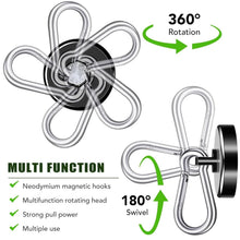 Load image into Gallery viewer, Industrial-Grade 110LB Magnetic Hooks with Carabiner - Wall Mount Organizer