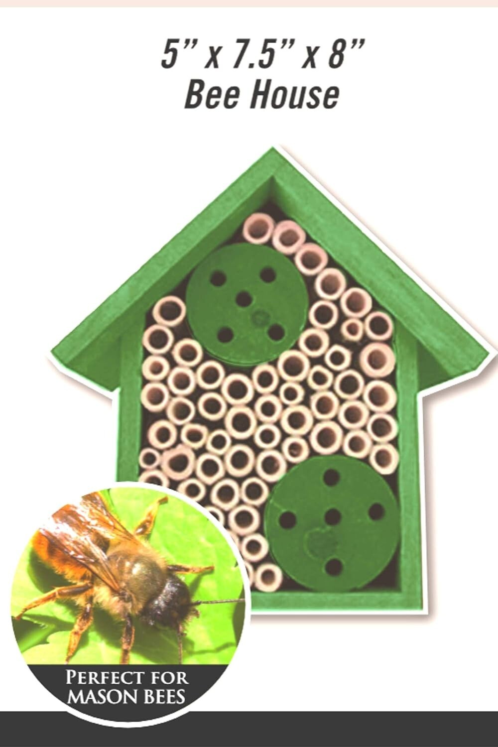 Eco-Friendly Mason Bee House with Bamboo Tubes - Attract Gentle Pollinators