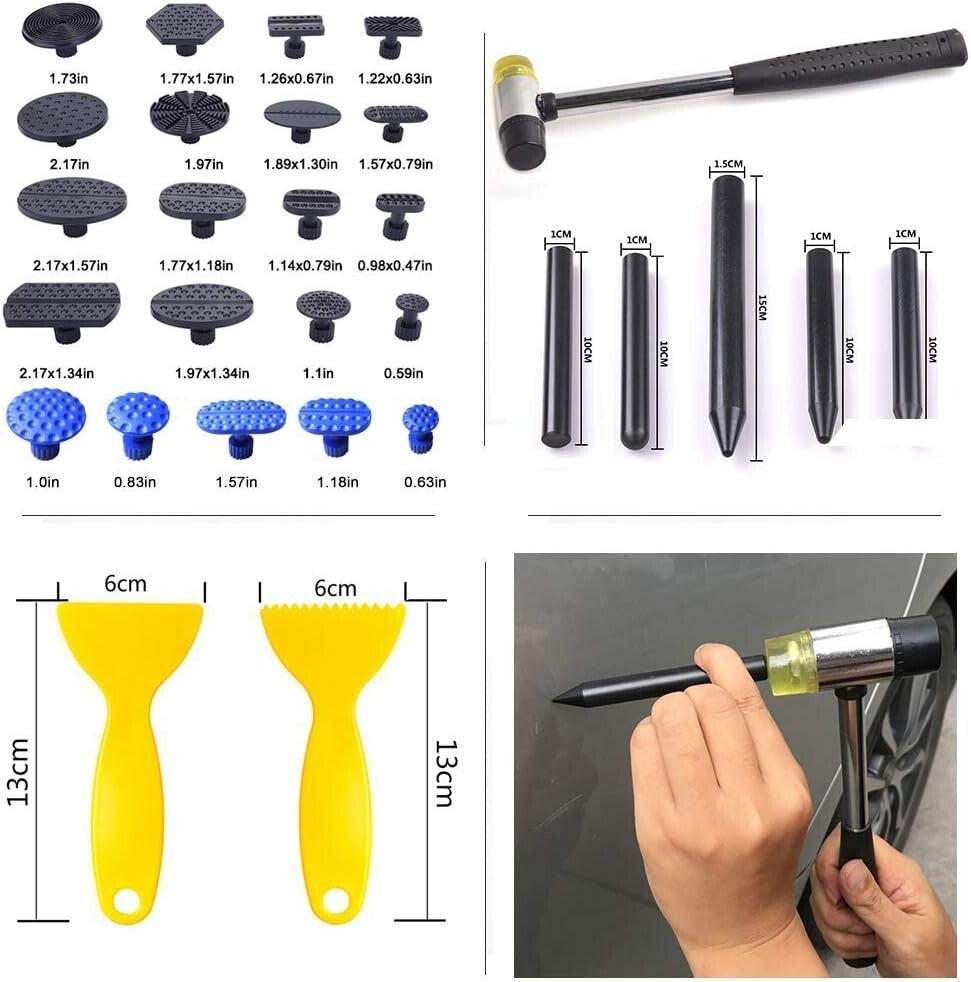 Adjustable Golden Car Dent Puller Kit - Paintless Repair Solution for All Dings