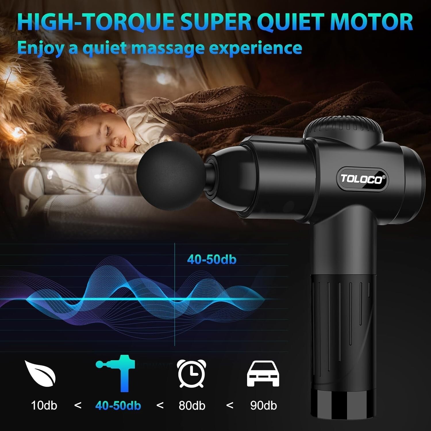 Ergonomic Deep Tissue Massage Gun with Smart LED - Ideal Gift for Father's Day
