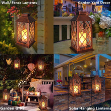 Load image into Gallery viewer, Waterproof Solar Powered 14" Lanterns – Stylish Flickering Candle for Outdoors