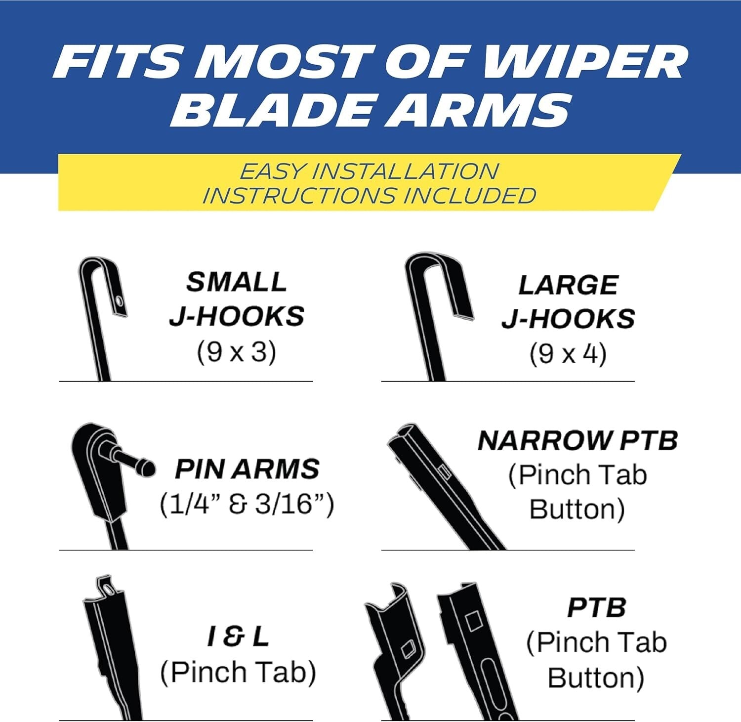 Premium 2-Pack Silicone Wiper Blades - Easy Installation for Multiple Vehicles