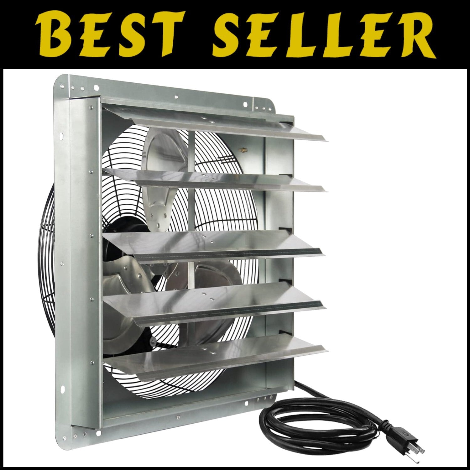Durable 20 Inch Bladeless Wall Vent Fan - Effortless Setup, 3500 CFM Capacity