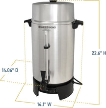 Load image into Gallery viewer, Elegant 100-Cup Coffee Urn with Removable Filter &amp; Cool-Touch Handles for Safety