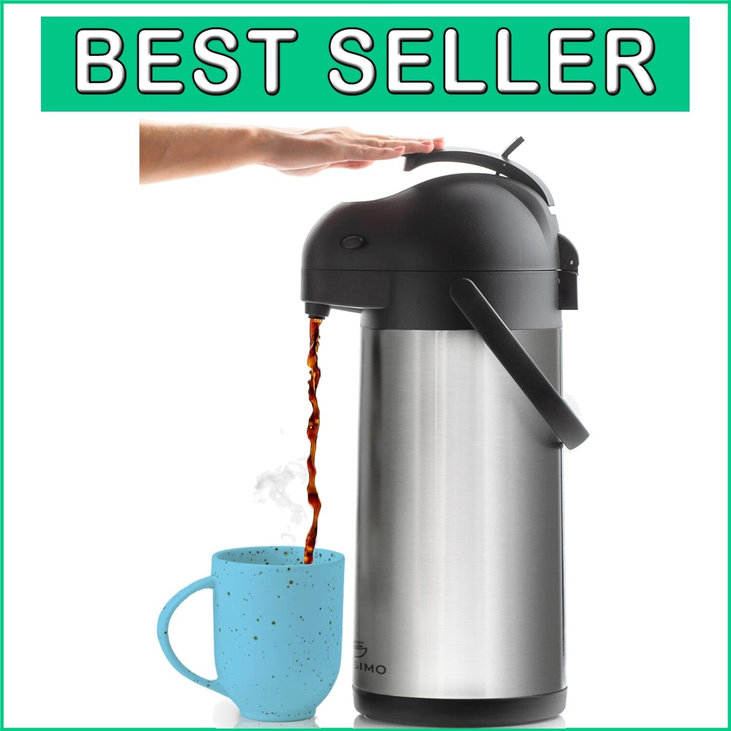Ergonomic Stainless Steel Hot Cocoa Dispenser - 36 Hour Cold Beverage Keeper
