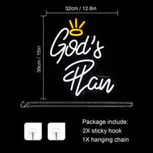 Load image into Gallery viewer, Elegant USB-Powered Neon Wall Sign - God's Plan Light for Bedroom &amp; Living Room
