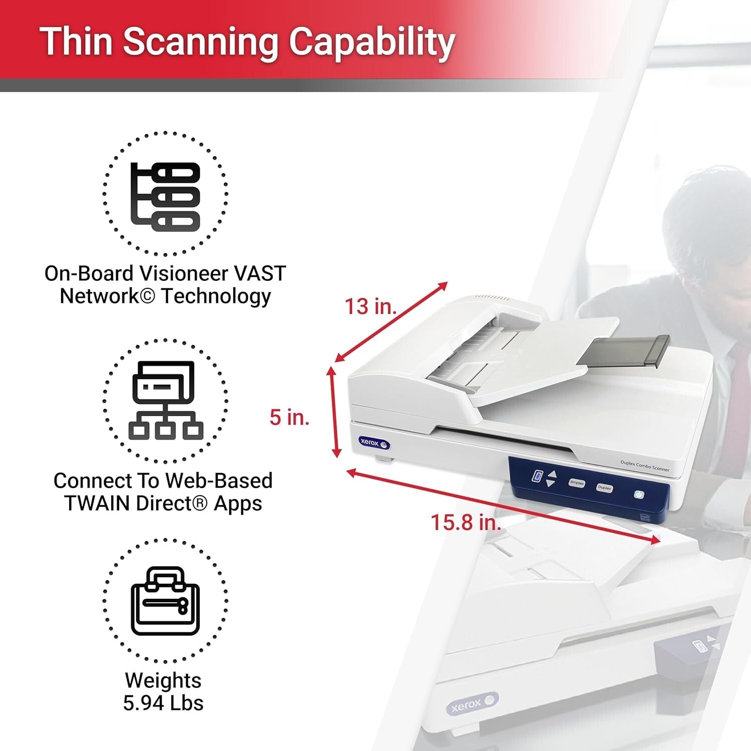 One-Touch Duplex Document Scanner for Fast Organization – Perfect for Office Use