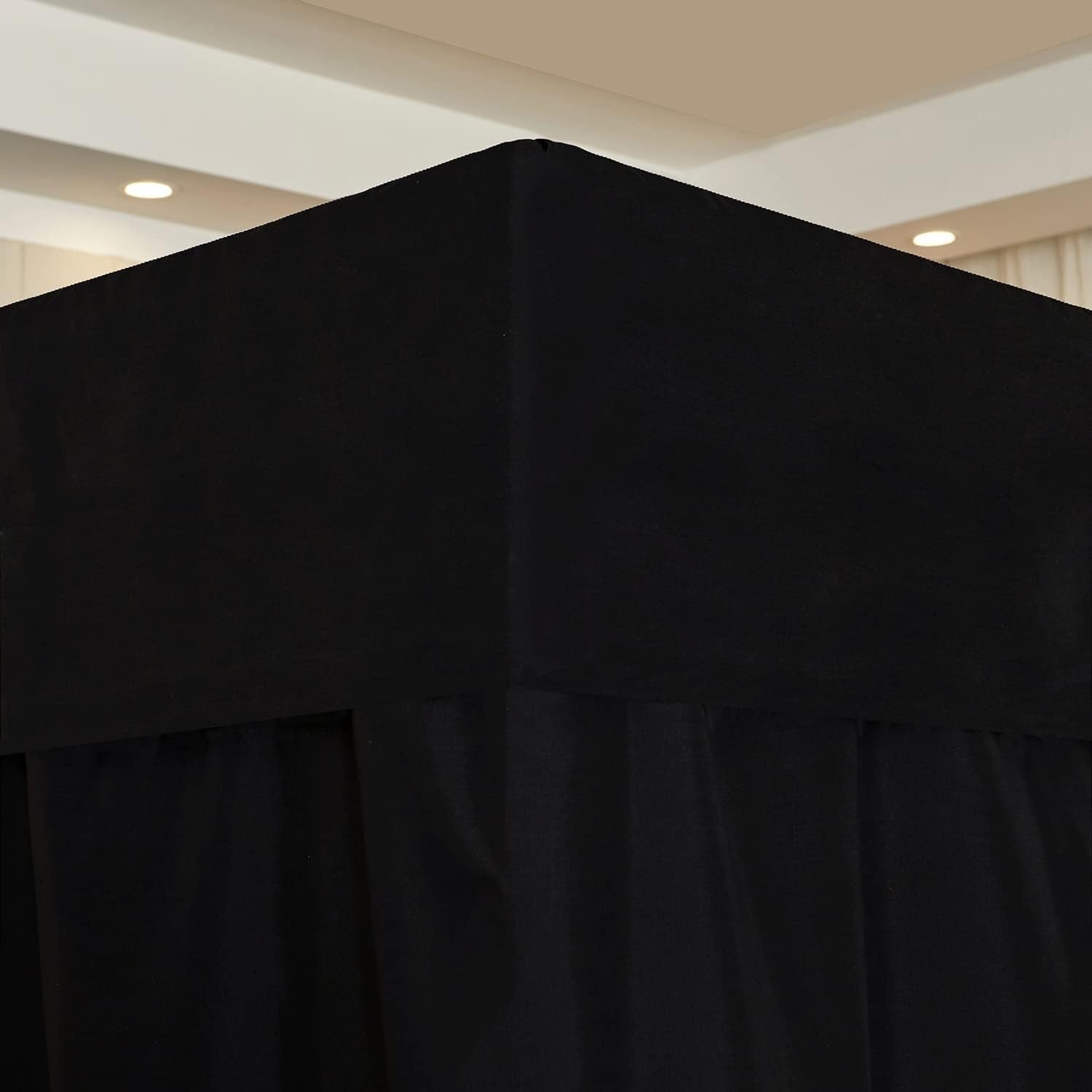 Elegant Black Canopy Bed Curtains for 4 Corner Post - Modern Bedroom Decoration