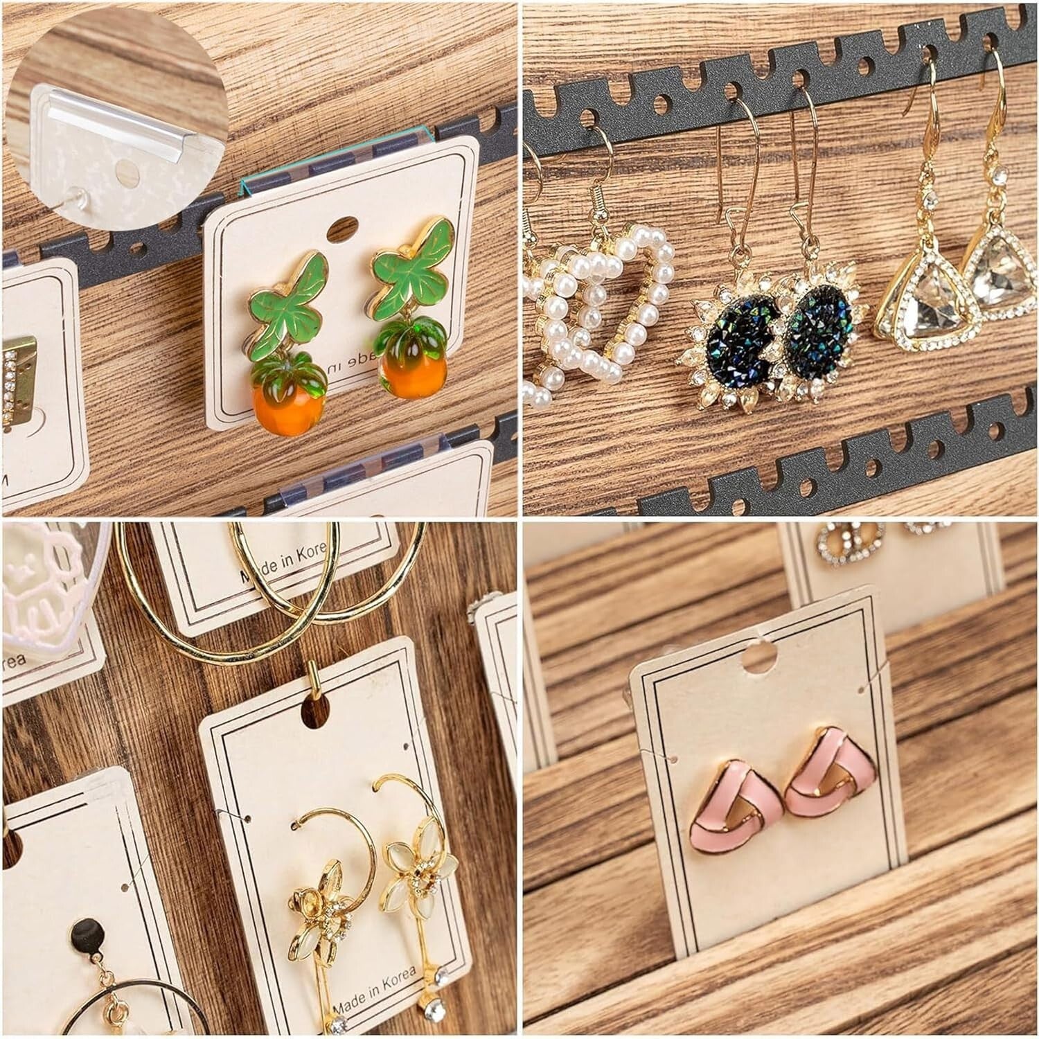 Rustic Jewelry Display Case for Earrings, Necklaces & Bracelets – Large Capacity