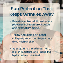 Load image into Gallery viewer, SPF 50 Organic Tallow &amp; Zinc Oxide Sunscreen - Water-Resistant &amp; Makeup Friendly