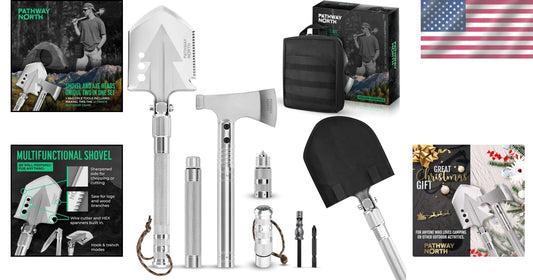 Ergonomic Stainless Steel Camping Axe and Foldable Shovel - Ultimate Outdoor Kit