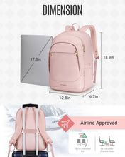 Load image into Gallery viewer, 17.3 Inch Laptop Backpack for Women with USB Charging, Water Resistant - Beige