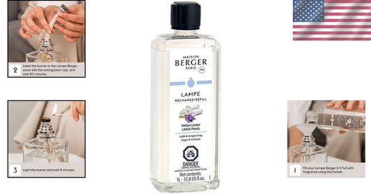 Fresh Linen Lampe Berger Fragrance Refill 33.8 oz - Purify Your Home Elegantly
