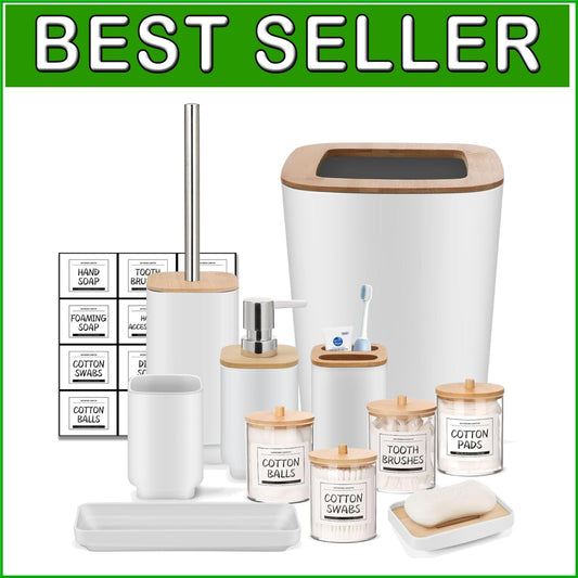 Durable and Stylish 11-Piece White Bathroom Essentials - Perfect Gift Option
