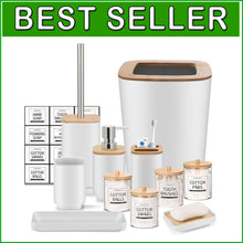 Load image into Gallery viewer, Durable and Stylish 11-Piece White Bathroom Essentials - Perfect Gift Option