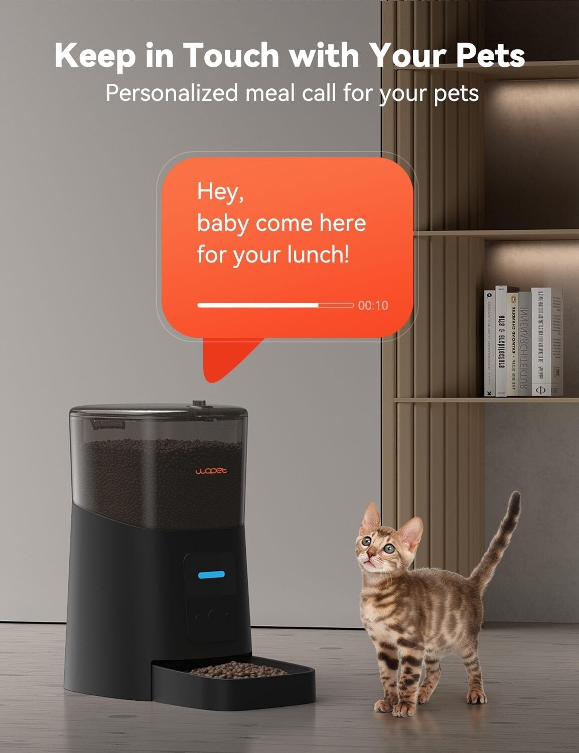 Smart Cat and Dog Feeder - 6L Automatic with Low Food Sensor & 15 Meals/Day