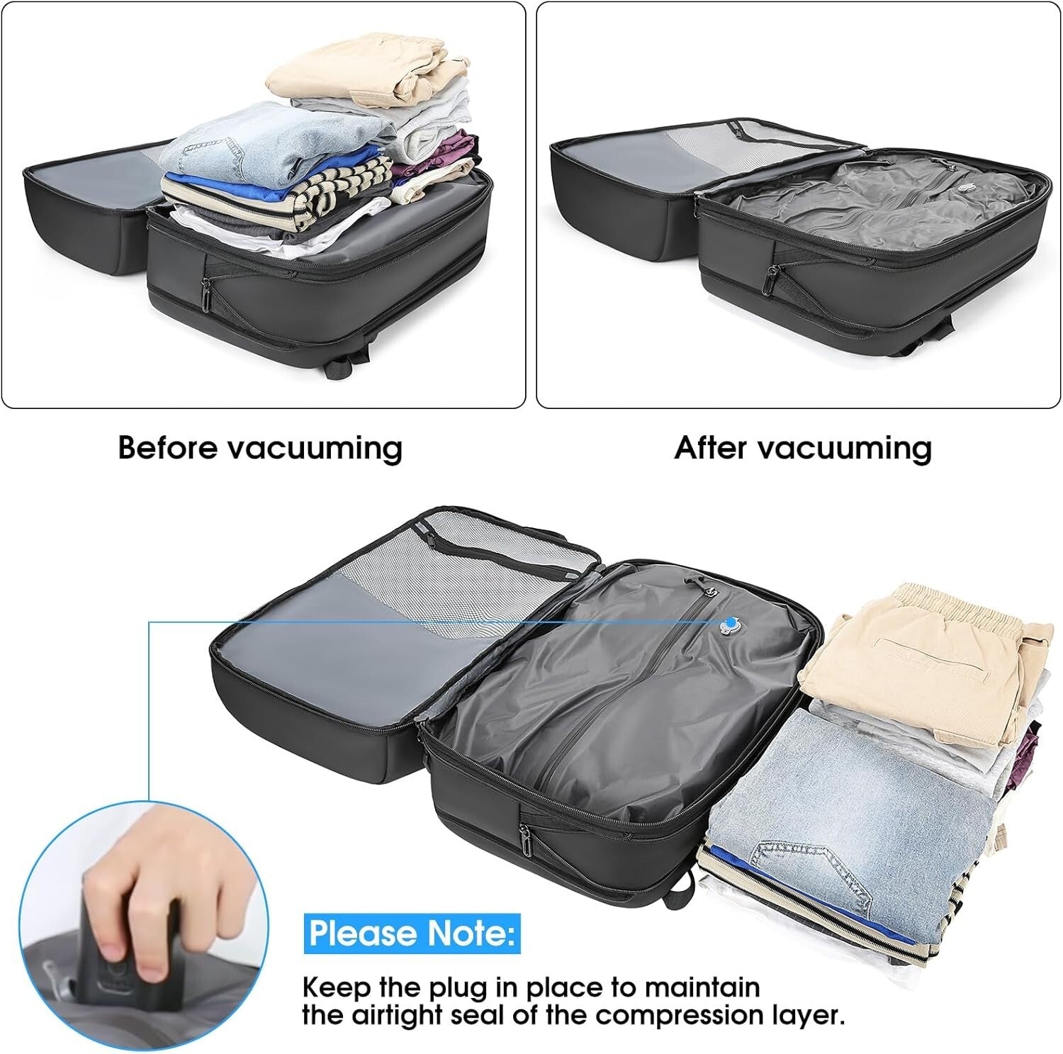 Water-Resistant 50L Compression Backpack with Laptop Compartment - Travel Ready