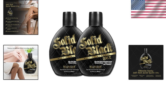 Solid Black Special Reserve 200X Tanning Lotion, 13.5oz, 2-Pack for Radiant Tan