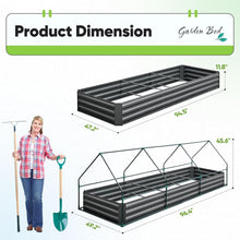 Load image into Gallery viewer, Durable 8x4 ft Galvanized Raised Garden Bed with Protective Cover and Screens