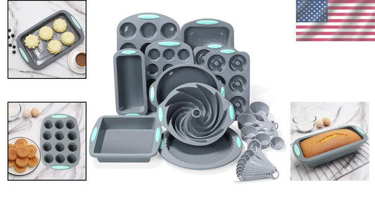 27-Piece Silicone Baking Set - Non-Stick Bakeware with Measuring Cups & Spoons