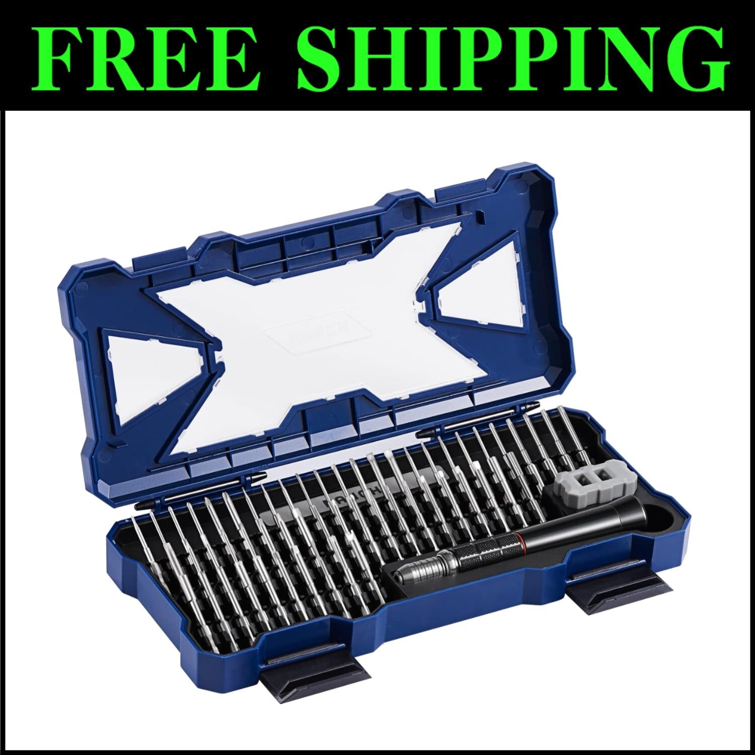 Ergonomic Magnetic Screwdriver Set: 55 Precision Bits for Electronics Repair