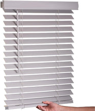Load image into Gallery viewer, 2" Smooth Light Gray Faux Wood Blinds - Cordless Window Treatment for Any Room