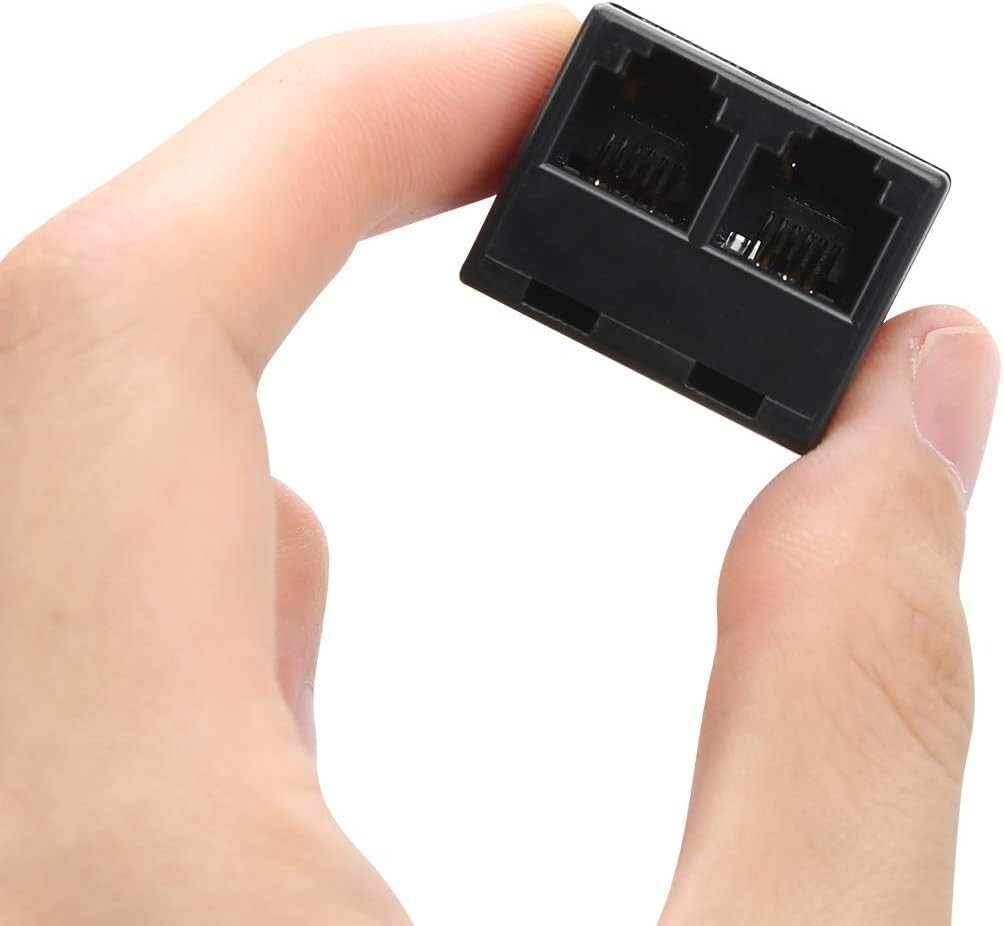 50 Pack RJ12 6P6C Female-to-Female Telephone Line Splitters - Clear Connection