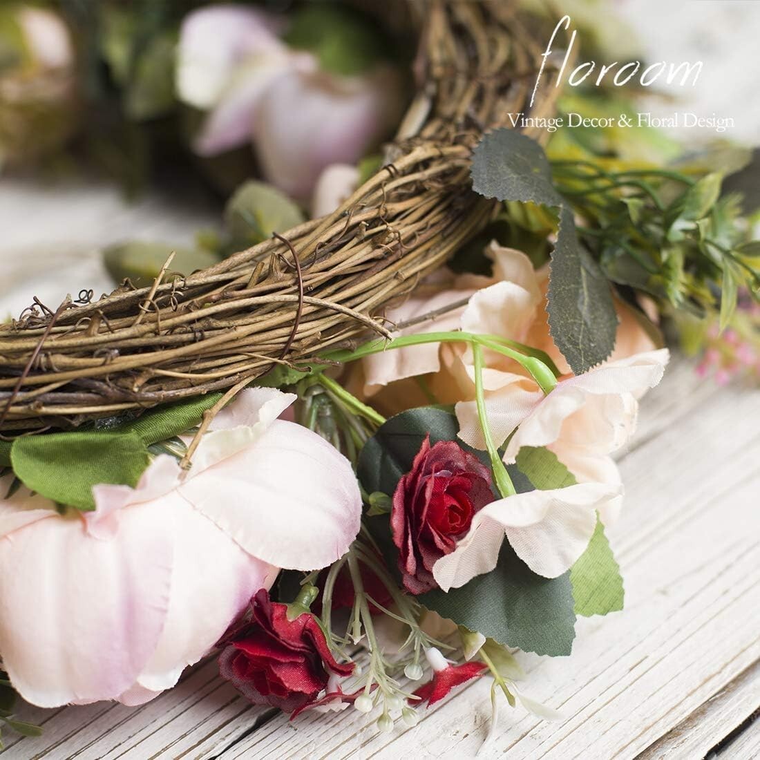 Durable 15.5''-16'' Flower Wreath - Elegant Spring and Summer Door Accessory