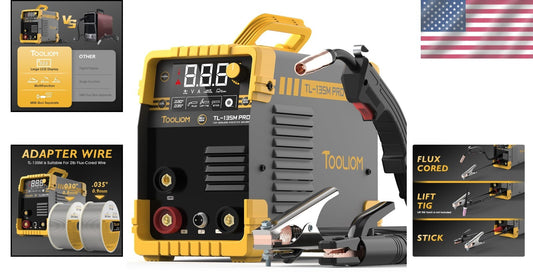 Compact 135A MIG Welder 110V - Multi-Function Flux Core & TIG Welding Machine