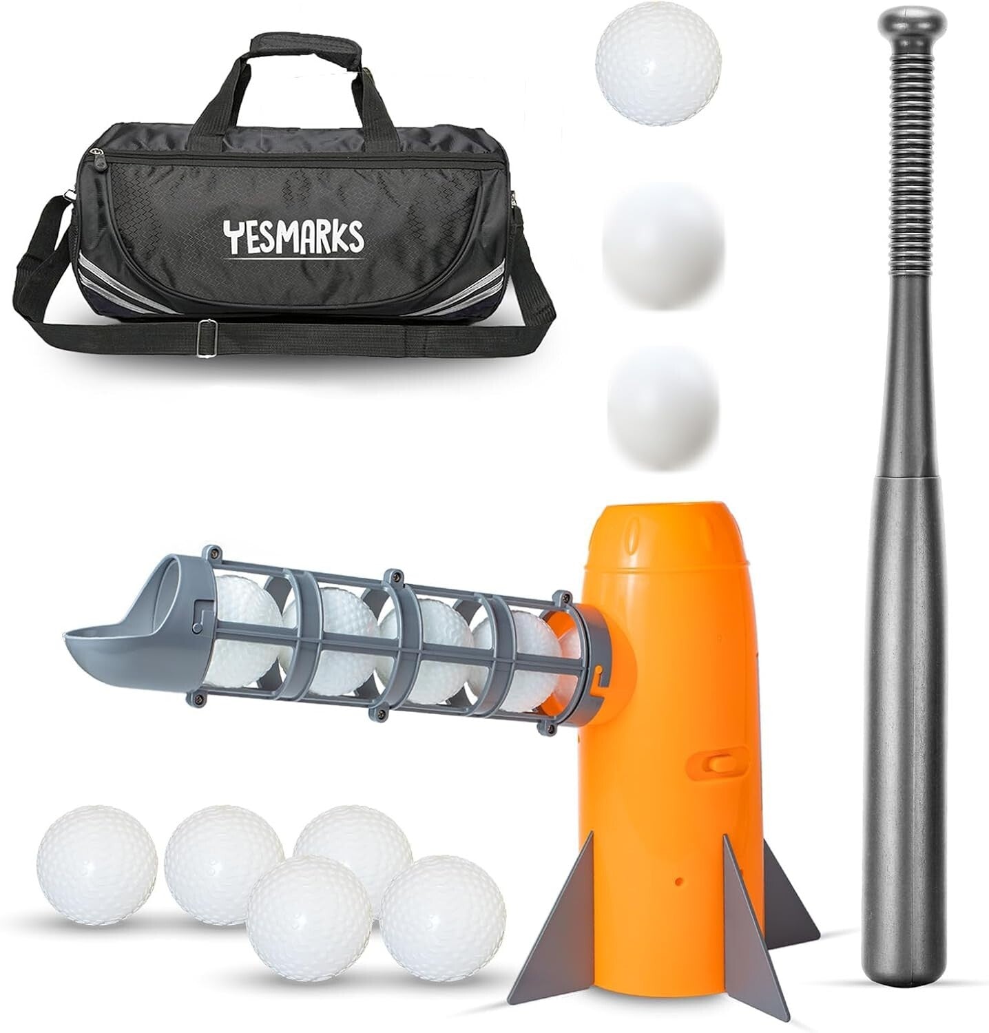 Youth Baseball Training Toy Set - Auto Pitching Machine & Bat with Bag Included