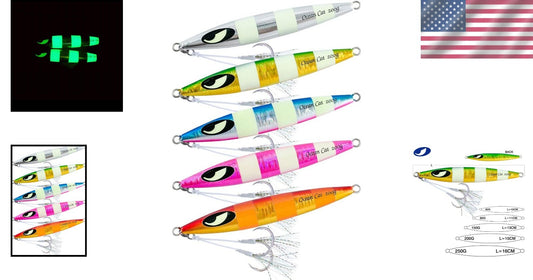 Compact Fishing Lures - 5 Vibrant Colors with Flat Hooks for All Skill Levels
