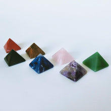 Load image into Gallery viewer, Natural Chakra Healing Crystal Pyramids Set - Seven Handcrafted Pieces - 1.5 in