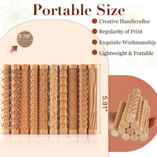 Load image into Gallery viewer, Versatile 10-Piece Brown Pottery Tools Kit with Wooden Handles &amp; Clear Patterns