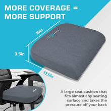 Load image into Gallery viewer, Removable Dark Grey Seat Cushion for Back Support - Travel-Friendly with Handle