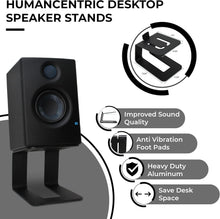 Load image into Gallery viewer, Compact Black Speaker Stands - 5-Degree Tilt for Enhanced Audio Experience