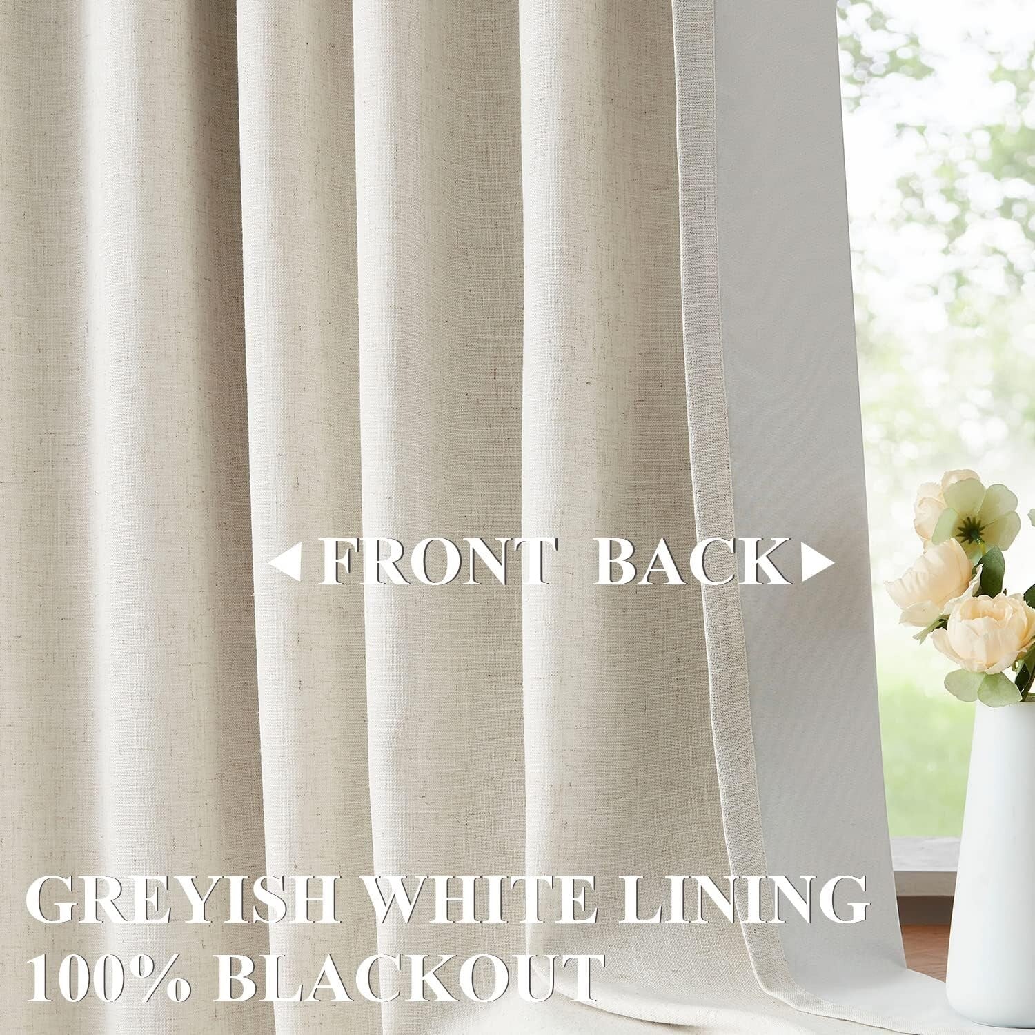Elegant Natural Blackout Drapes with Pinch Pleat Design – 102" Long, Set of 2