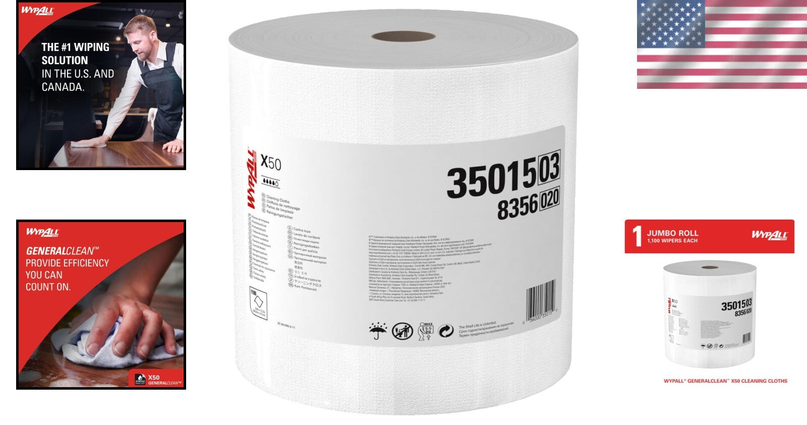 Cost-Effective GeneralClean X50 Users' Choice - 1,100 Absorbent Cleaning Sheets