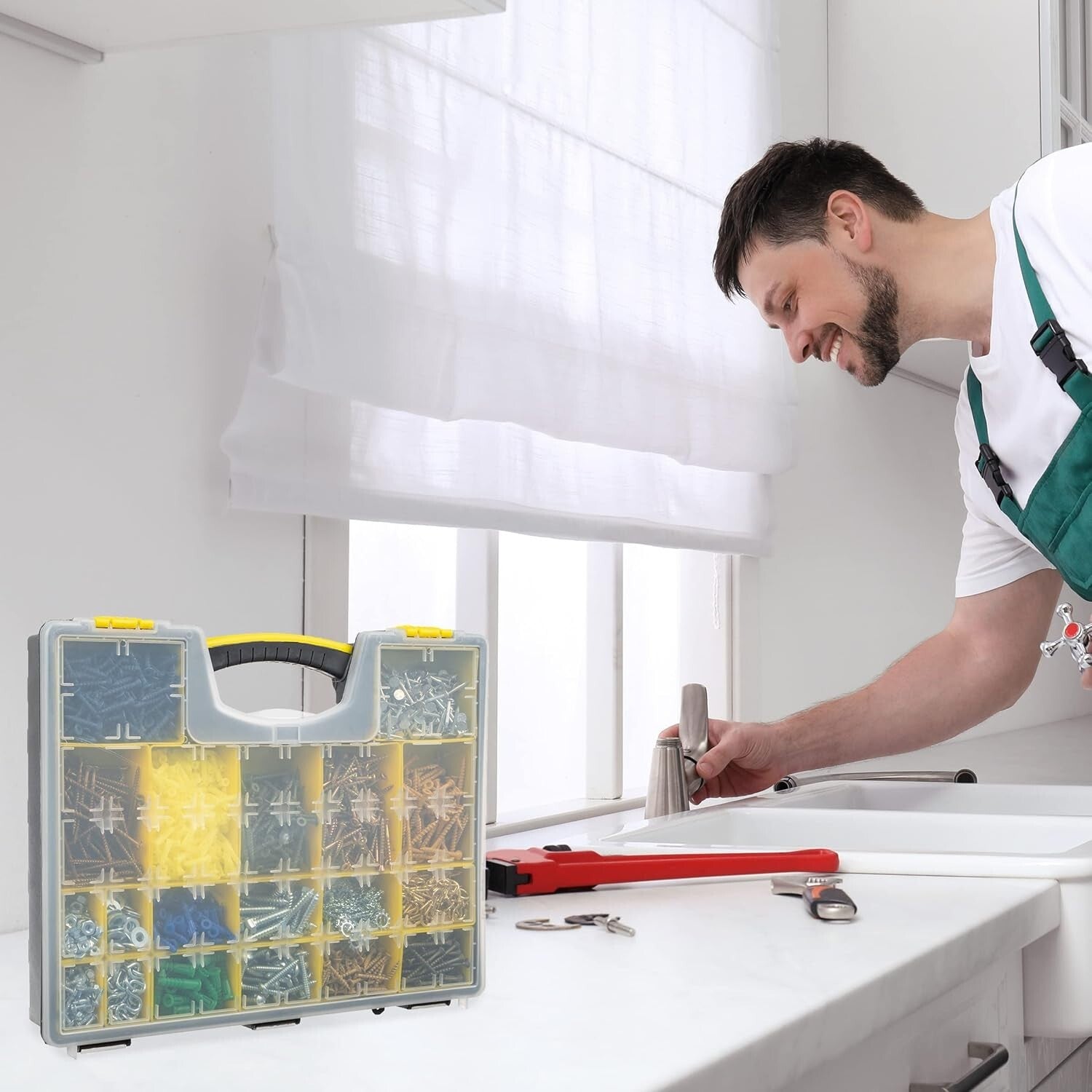 Versatile Portable Storage Box Set of 4 - Ideal for Tools, Crafts & Supplies