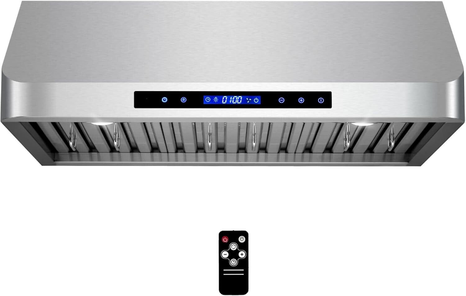 500 CFM Stainless Steel Under Cabinet Range Hood with Touch Control & LED Lights