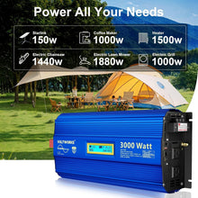 Load image into Gallery viewer, Advanced 3000W Power Inverter, 6000W Surge for Off-Grid Solar &amp; Vehicles