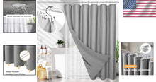 Load image into Gallery viewer, Heavy-Duty 72x72 Grey Shower Curtain Set with Clear Liner &amp; 2 Stainless Hooks