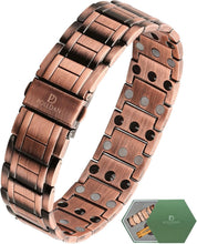 Load image into Gallery viewer, 3X Power Copper Bracelet for Men - Luxury Magnetic Therapy Gift Box Included