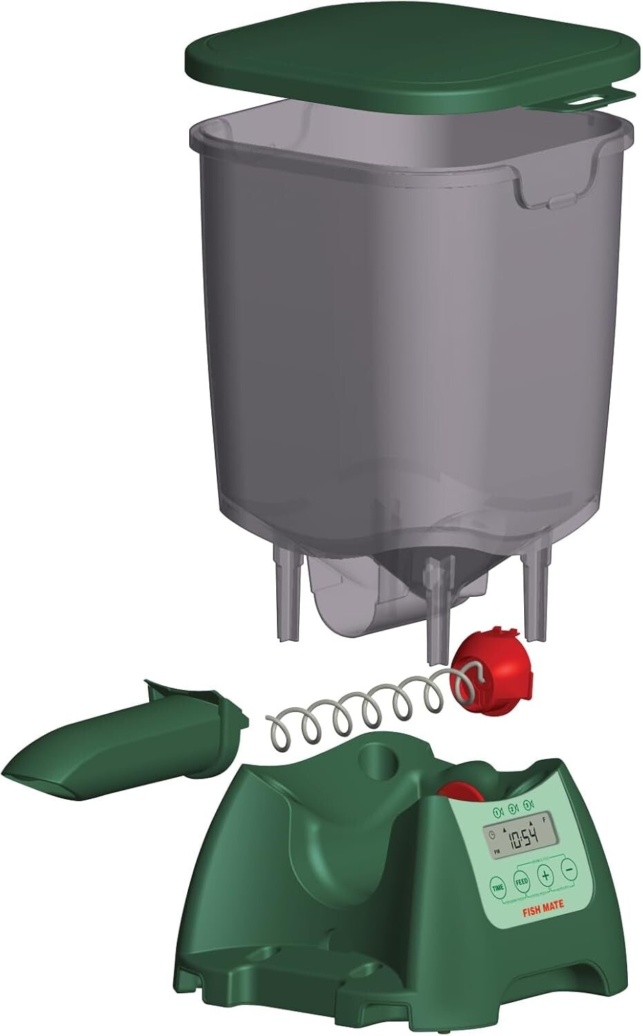 Rain-Resistant Pond Fish Feeder with 6.5 lbs Capacity - Portable & Programmable