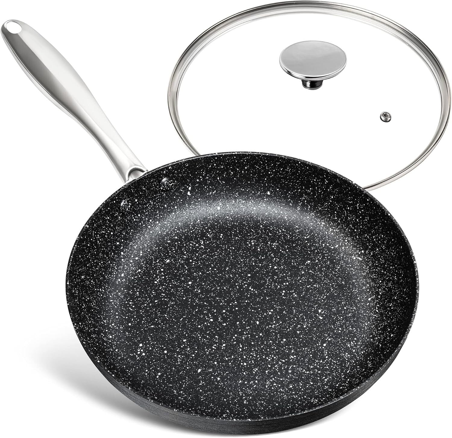 Effortless Cooking with 10-Inch Nonstick Frying Pan and Vented Lid - PFOA Free